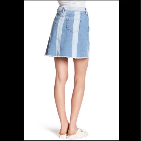 William Rast A-Line Jean Skirt Aqua Streak Denim - Picture 2 of 5